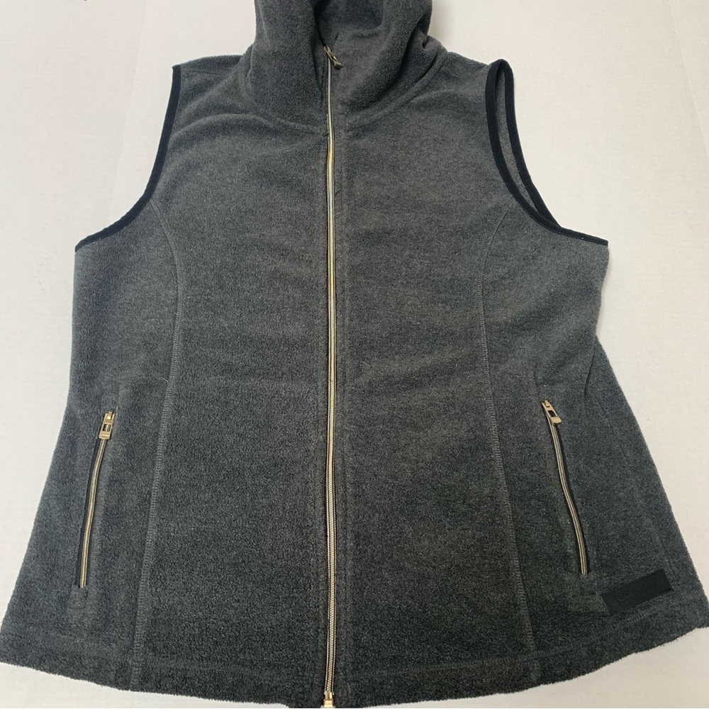 Calvin Klein Charcoal Sleeveless Vest Fleece Women’s Size Large
